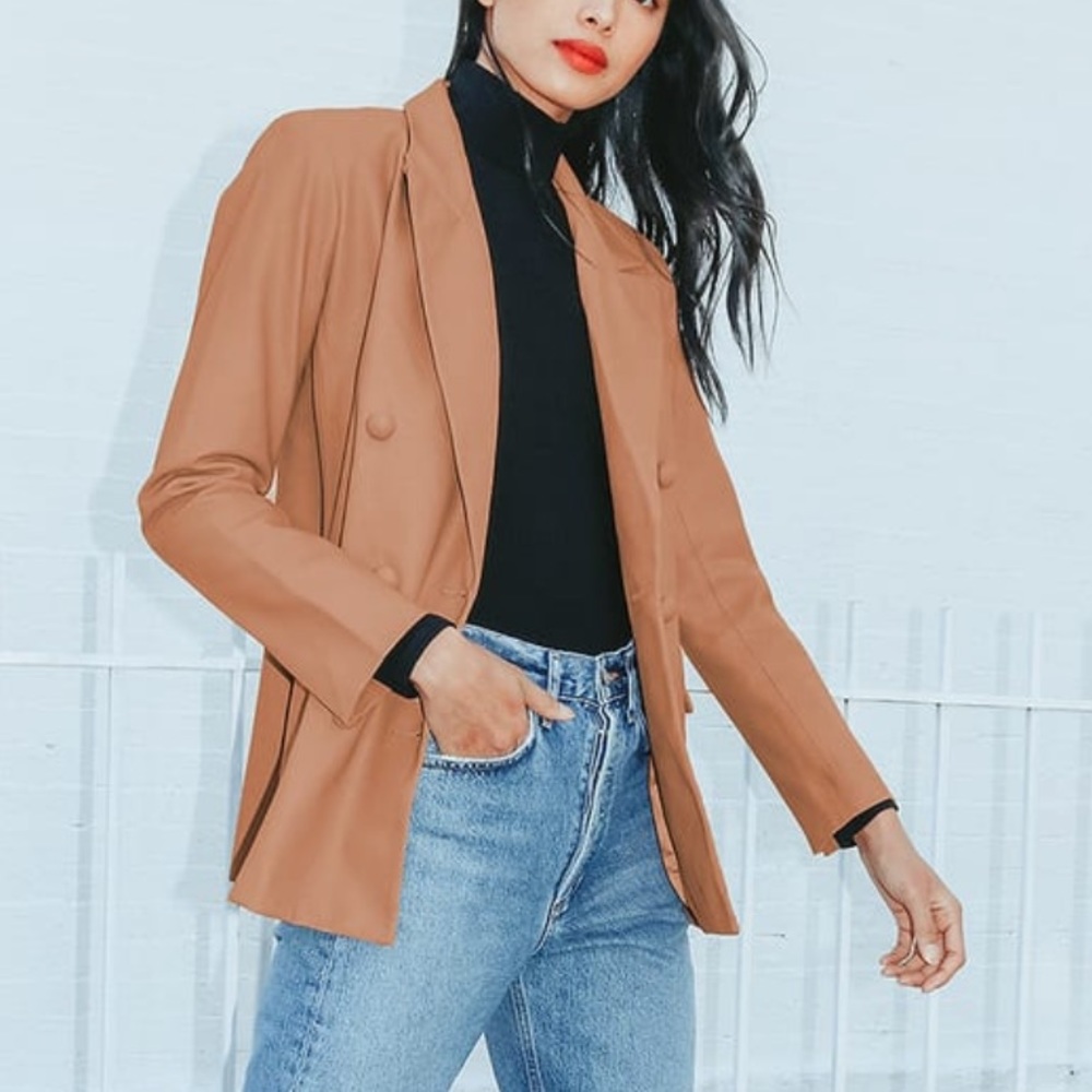 Blank NYC Lulu’s Tan Leather Blazer